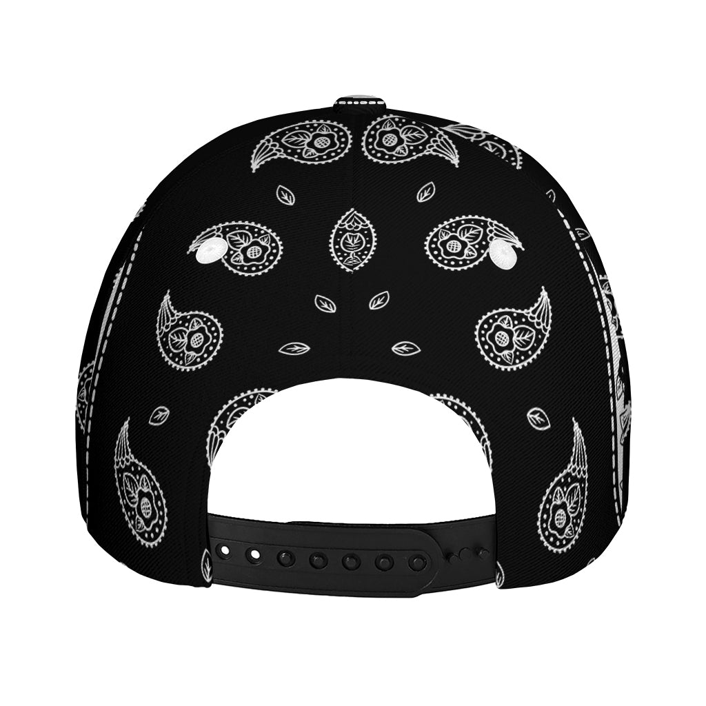 Black And White Bandana Print Baseball Cap