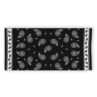 Black And White Bandana Print Beach Towel