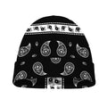 Black And White Bandana Print Beanie