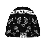 Black And White Bandana Print Beanie
