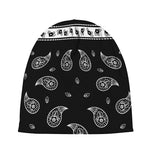 Black And White Bandana Print Beanie