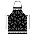 Black And White Bandana Print Bib Apron With Pocket