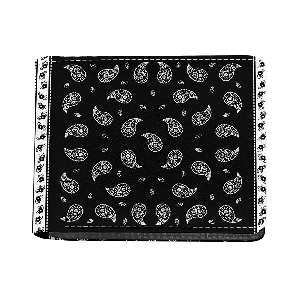 Black And White Bandana Print Bifold Wallet