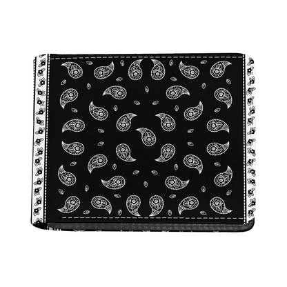 Black And White Bandana Print Bifold Wallet