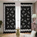 Black And White Bandana Print Dimout Pencil Pleat Curtains