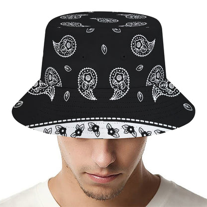 Black And White Bandana Print Bucket Hat