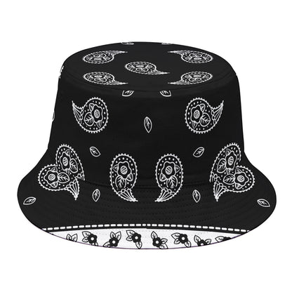 Black And White Bandana Print Bucket Hat