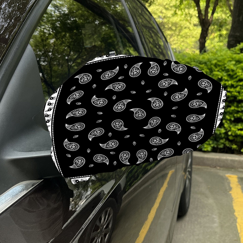 Black And White Bandana Print Car Side Mirror Covers