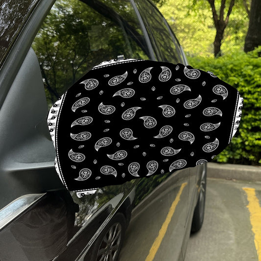 Black And White Bandana Print Car Side Mirror Covers