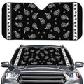 Black And White Bandana Print Car Windshield Sun Shade