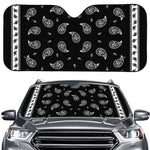 Black And White Bandana Print Car Windshield Sun Shade
