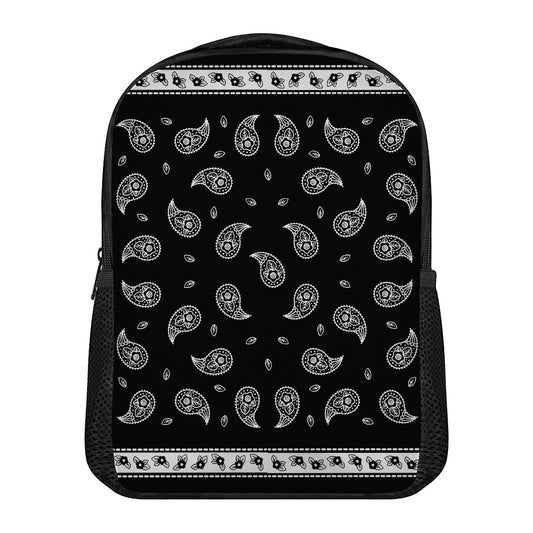 Black And White Bandana Print Casual Backpack