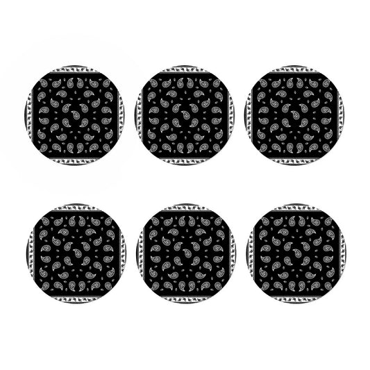 Black And White Bandana Print Coaster Set