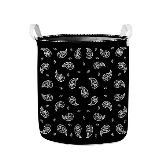 Black And White Bandana Print Collapsible Laundry Basket