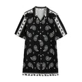 Black And White Bandana Print Cotton Hawaiian Shirt