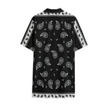Black And White Bandana Print Cotton Hawaiian Shirt