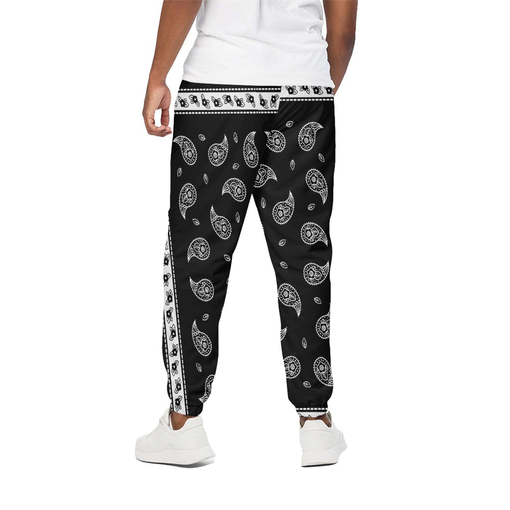 Black And White Bandana Print Cotton Pants