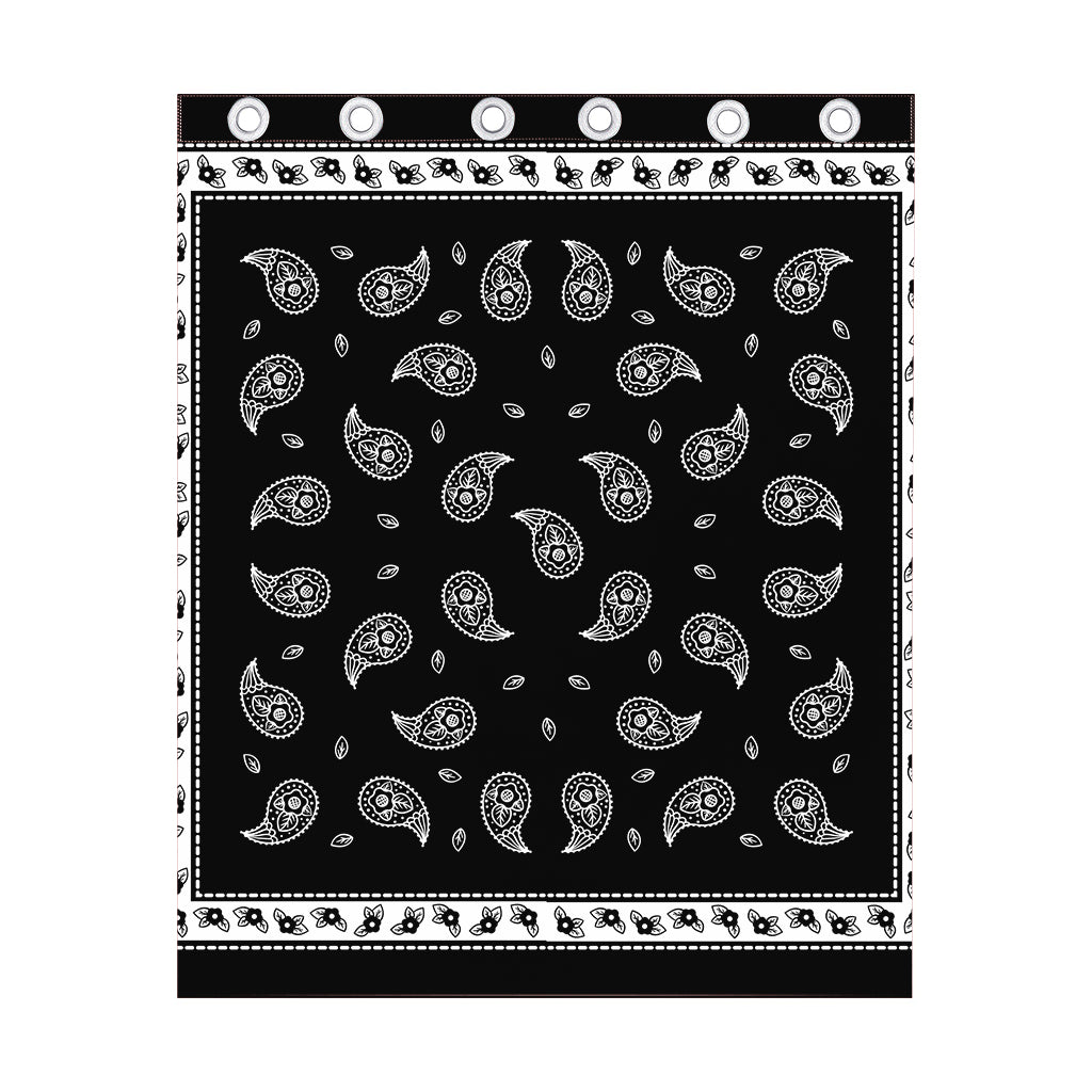 Black And White Bandana Print Curtain