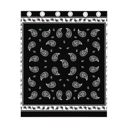 Black And White Bandana Print Curtain