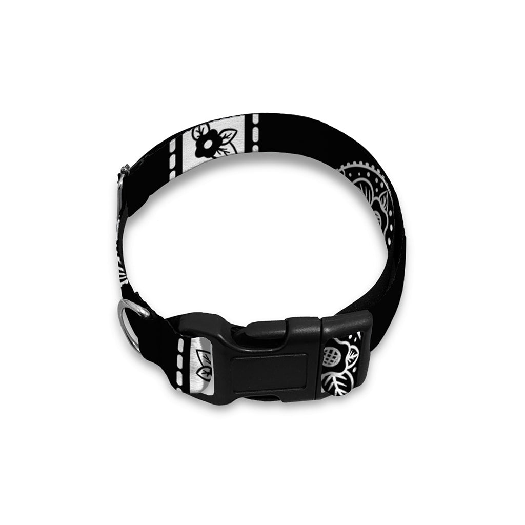 Black And White Bandana Print Dog Collar