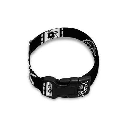 Black And White Bandana Print Dog Collar