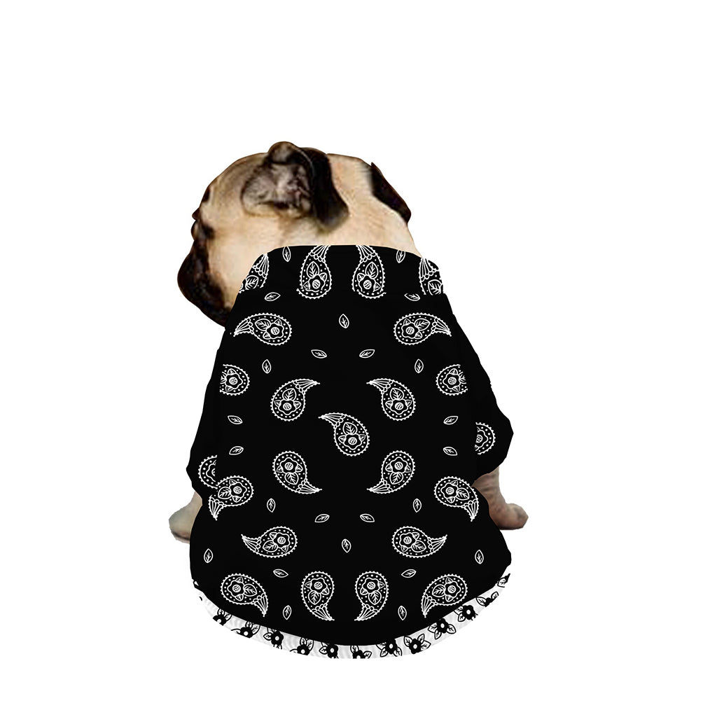 Black And White Bandana Print Dog Zip Up Jacket