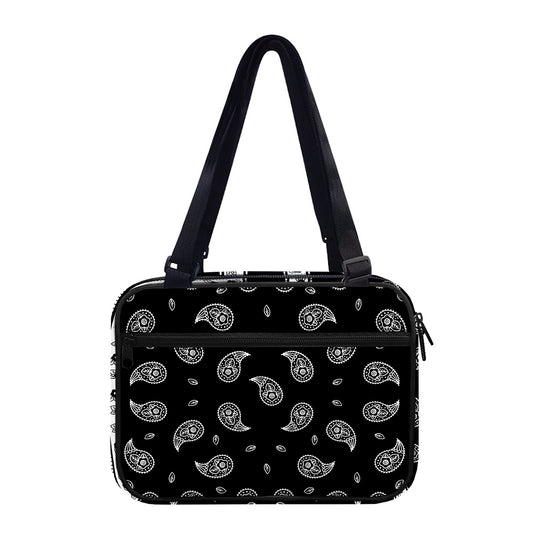 Black And White Bandana Print Double Strap Bible Bag