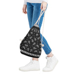 Black And White Bandana Print Drawstring Bag