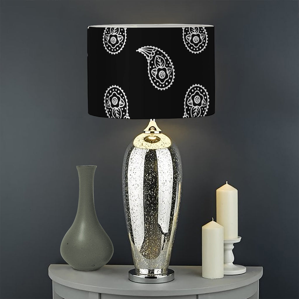Black And White Bandana Print Drum Lamp Shade