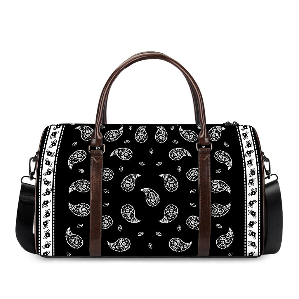Black And White Bandana Print Duffle Bag