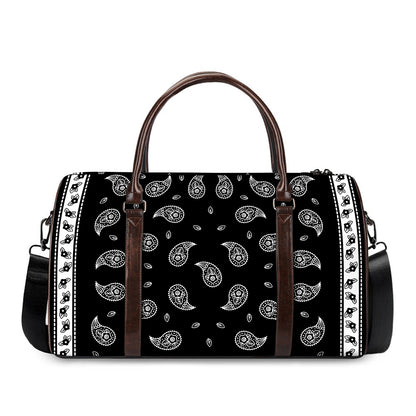Black And White Bandana Print Duffle Bag