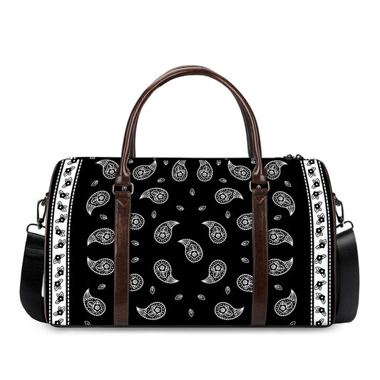 Black And White Bandana Print Duffle Bag