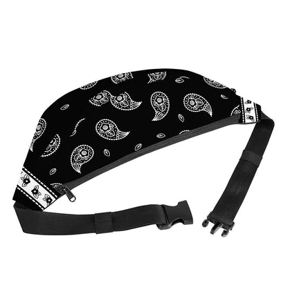 Black And White Bandana Print Fanny Pack