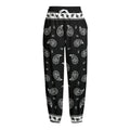 Black And White Bandana Print Fleece Lined Knit Pants