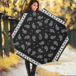 Black And White Bandana Print Foldable Umbrella