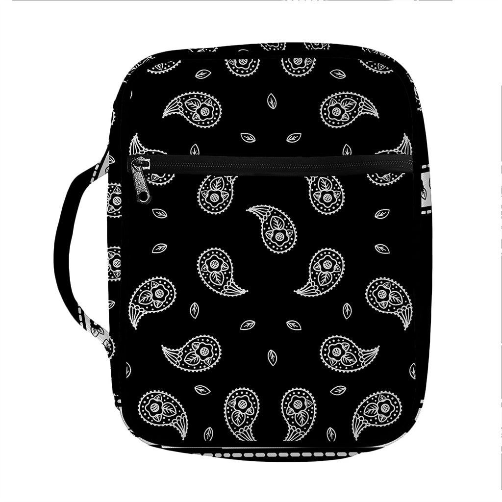 Black And White Bandana Print Front Pocket Bible Bag