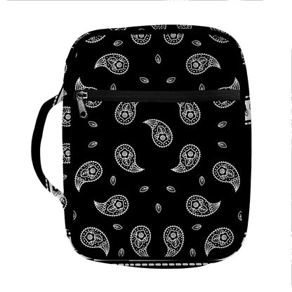 Black And White Bandana Print Front Pocket Bible Bag