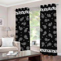 Black And White Bandana Print Grommet Curtains
