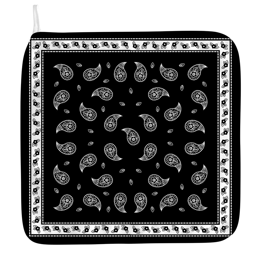 Black And White Bandana Print Hand Towel
