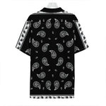 Black And White Bandana Print Hawaiian Shirt