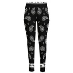 Black And White Bandana Print High-Waisted Pocket Leggings