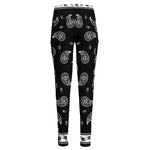 Black And White Bandana Print High-Waisted Pocket Leggings