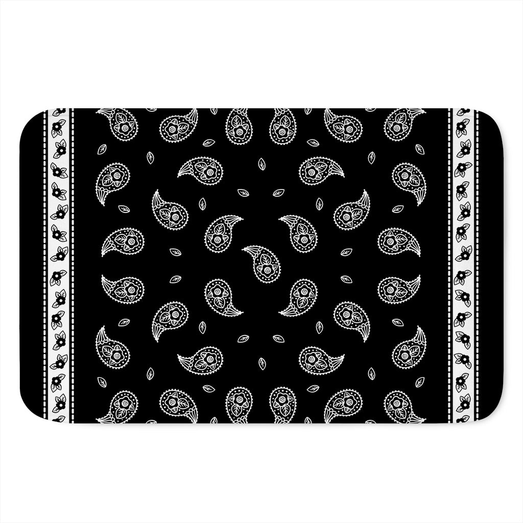 Black And White Bandana Print Indoor Door Mat