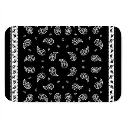 Black And White Bandana Print Indoor Door Mat
