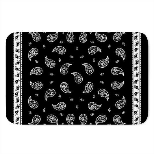 Black And White Bandana Print Indoor Door Mat