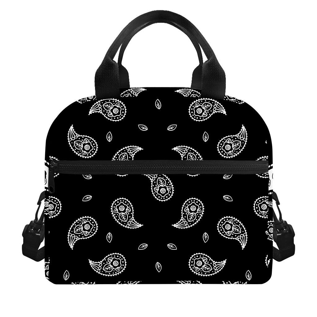 Black And White Bandana Print Insulated Lunch Bag