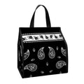 Black And White Bandana Print Insulated Lunch Tote