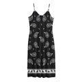 Black And White Bandana Print Jersey Midi Cami Dress