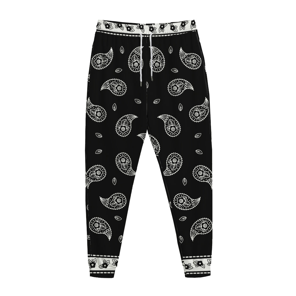 Black And White Bandana Print Jogger Pants