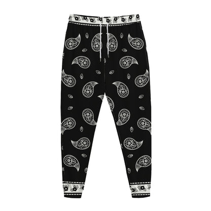 Black And White Bandana Print Jogger Pants